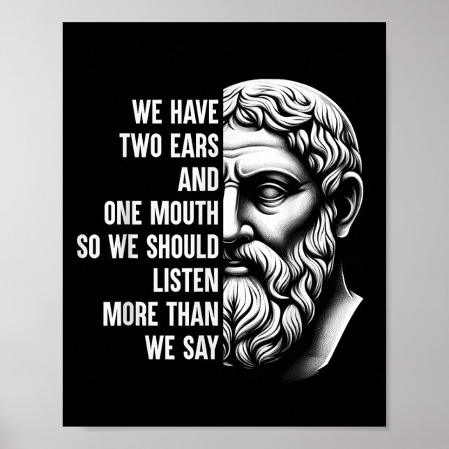 Stoic Philosopher Zeno Of Citium Quote Motivationa Poster (Front)
