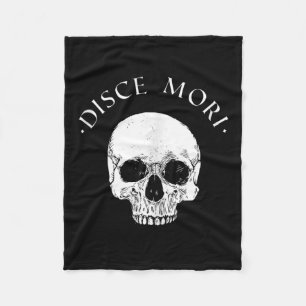 Stoic Philosophy Disce Mori Skull Stoicism Quote T Fleece Blanket