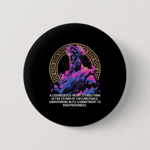 Stoic Philosophy Epic Old Greek Stoicism Inspirati 6 Cm Round Badge