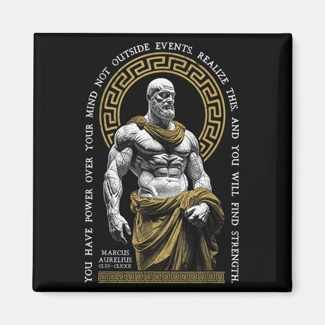 Stoic Philosophy Find Strength Marcus Aurelius Sto Magnet (Front)