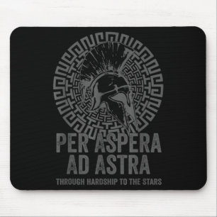 Stoic Philosophy Grey With Translation Per Aspera Mouse Pad