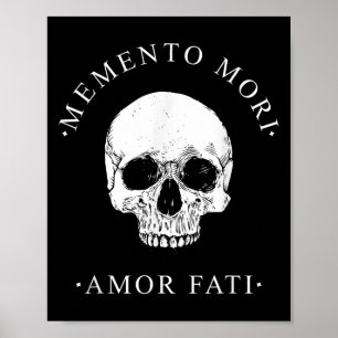 Stoic Philosophy Memento Mori Amor Fati Skull Stoi Poster