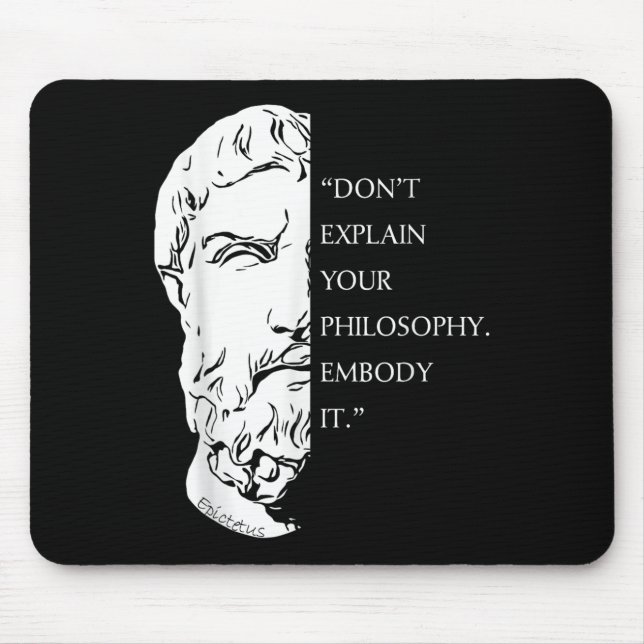 Stoic Philosophy Quote Design _ Epictetus Wisdom A Mouse Pad (Front)