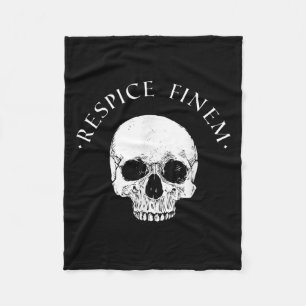 Stoic Philosophy Respice Finem Skull Stoicism Quot Fleece Blanket