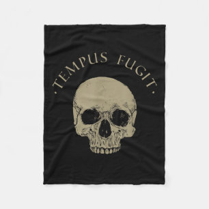 Stoic Philosophy Tempus Fugit Skull Stoicism Quote Fleece Blanket