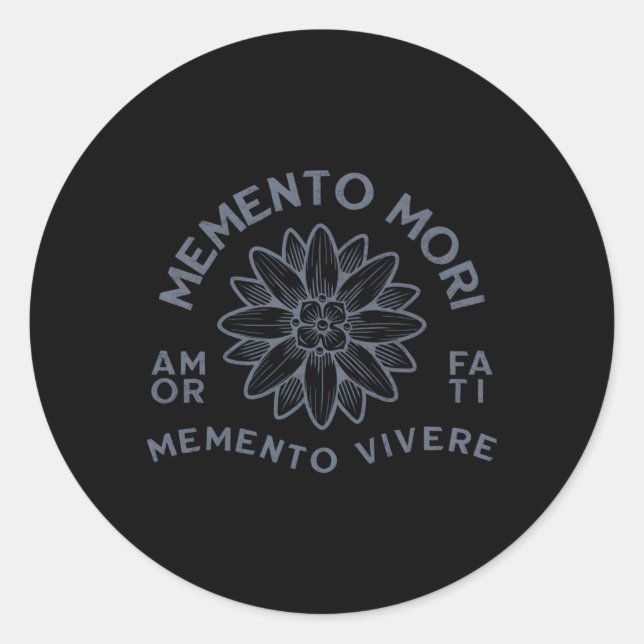 Stoic Quote Amor Fati Dala Classic Round Sticker (Front)