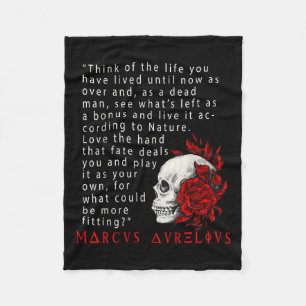 Stoic Quote Marcus Aurelius And Skull Stoicism Gif Fleece Blanket