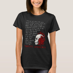 Stoic Quote Marcus Aurelius And Skull Stoicism Gif T-Shirt
