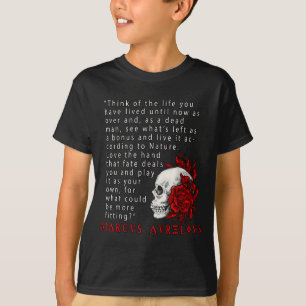Stoic Quote Marcus Aurelius And Skull Stoicism Gif T-Shirt