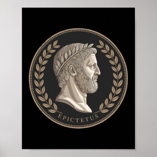 Stoic Roman Epictetus Bust Long Sleeve Poster