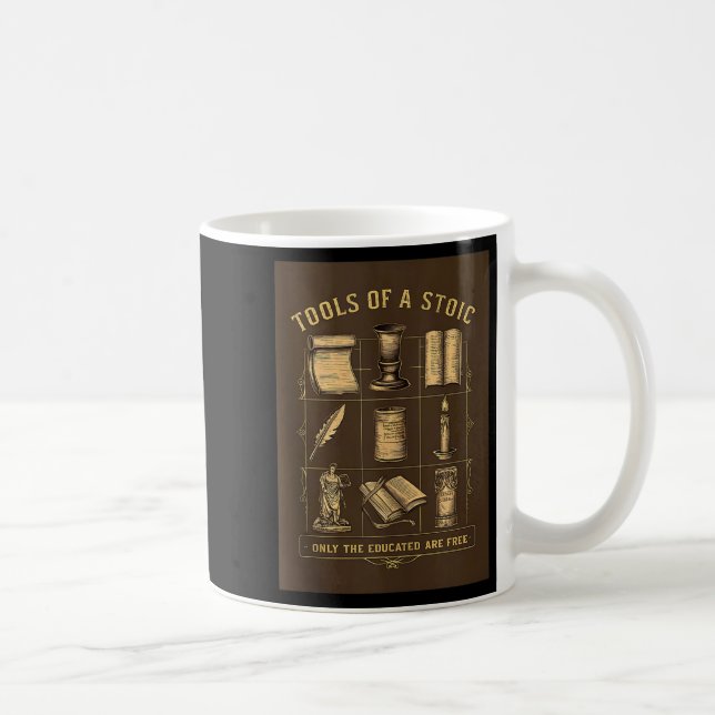 Stoic Stoicism Philosophy Quotes Virtue Wisdom Sel Coffee Mug (Right)
