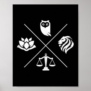 Stoic Virtues Wisdom Temperance Justice Courage St Poster