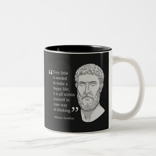 Stoicism Very Little Is Needed To Make A Happy Two-Tone Coffee Mug (Right)