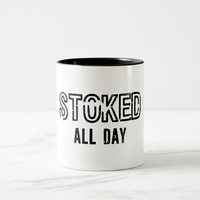 Stoked All Day Two-Tone Coffee Mug (Center)