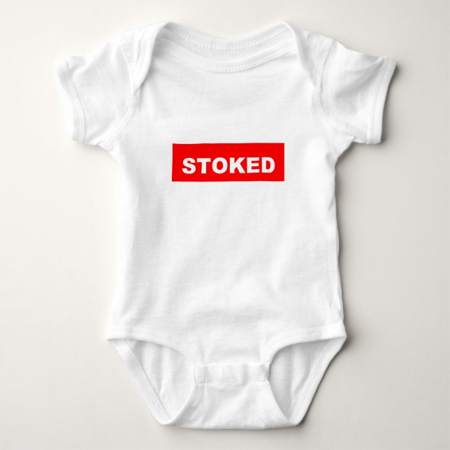 Stoked Red Baby Bodysuit (Front)