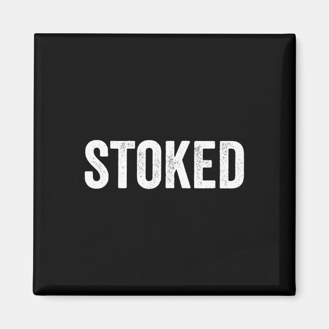 Stoked Skateboarding 80s Slang Surfing  Magnet (Front)