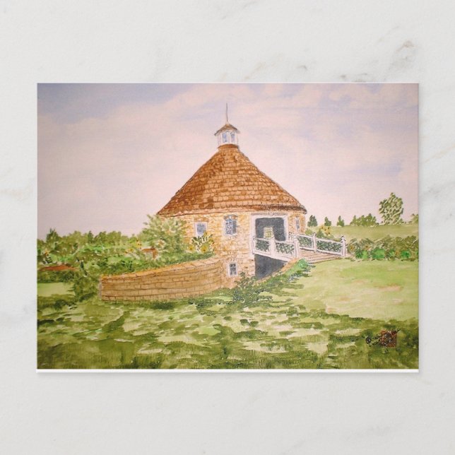 stokes baird round barn postcard (Front)