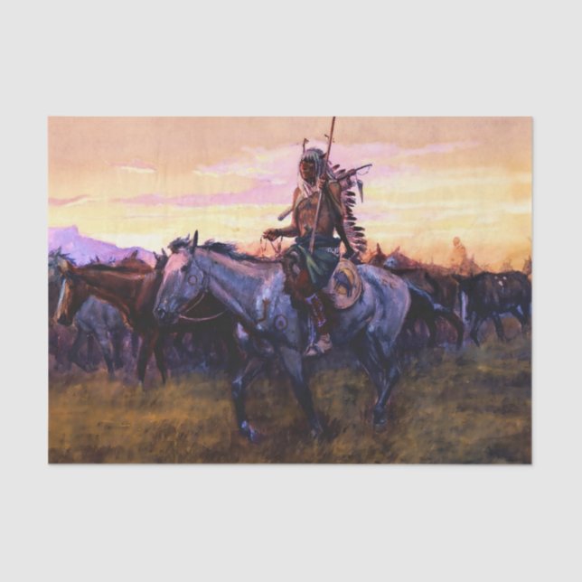 “Stolen Horses” by Charles M Russell Tissue Paper (Front)