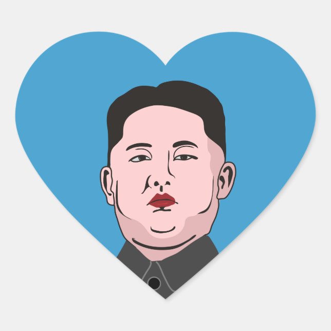 Stolid Kim Jong-un Heart Sticker (Front)