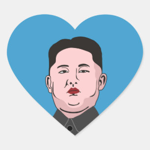 Stolid Kim Jong-un Heart Sticker