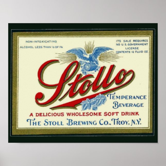Stollo Vintage Prohibition Beverage Ad Poster (Front)