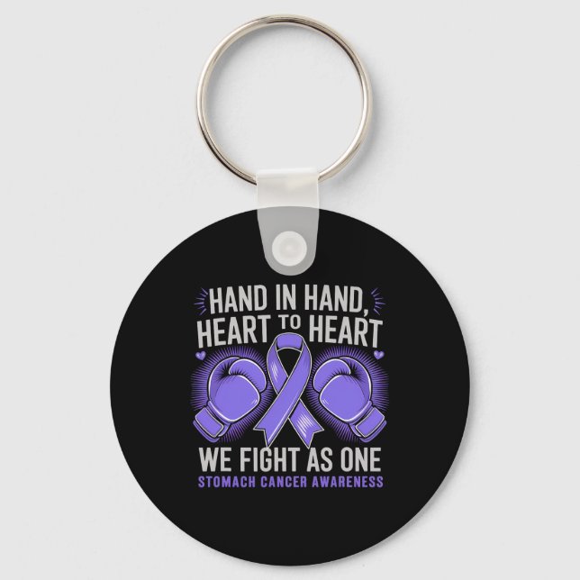 Stomach Cancer Awareness Month We Fight As One Box Key Ring (Front)