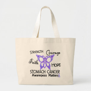 Stomach Cancer Celtic Butterfly 3 Large Tote Bag