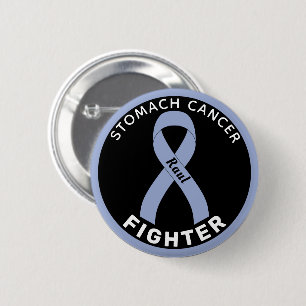 Stomach Cancer Fighter Ribbon Black Button