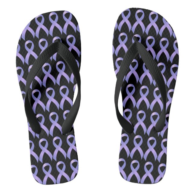 Stomach Cancer Periwinkle Ribbon Jandals (Footbed)