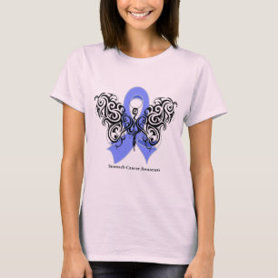 Stomach Cancer Tribal Butterfly T-Shirt