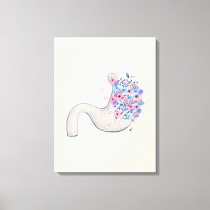 Stomach floral anatomy canvas for medical centre  print