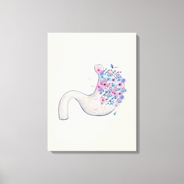 Stomach floral anatomy canvas for medical centre  print (Front)