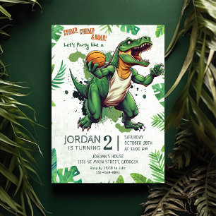 Stomp, Chomp and Roar! Dinosaurs Birthday Party  Invitation