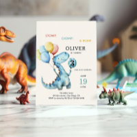 Stomp Chomp & Roar Dinosaur Birthday Invitation