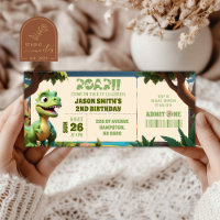 Stomp On Over Dinosaur Animals Birthday Ticket