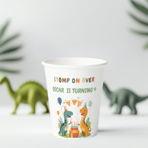 "Stomp On Over Dinosaur Birthday  Paper Cups