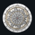 Stone Accents Regulation  Dartboard<br><div class="desc">Regulation board with flower that looks like stone or granite. White ring to make the numbers show better and two gold rings for points. This is an awesome design that can be incorporated into any colour scheme game room or barroom. The striking design distinguishes each area making it easy for...</div>
