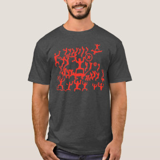 Stone Age Cave Painting Paleolithic Art Pattern  T-Shirt