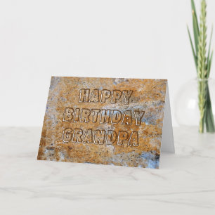 Stone Age Happy Birthday Grandpa Card