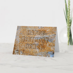Stone Age Happy Birthday Henry Card