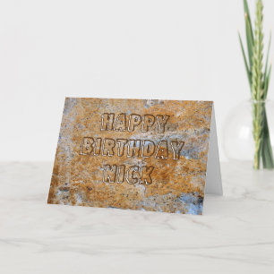 Stone Age Happy Birthday Nick Card