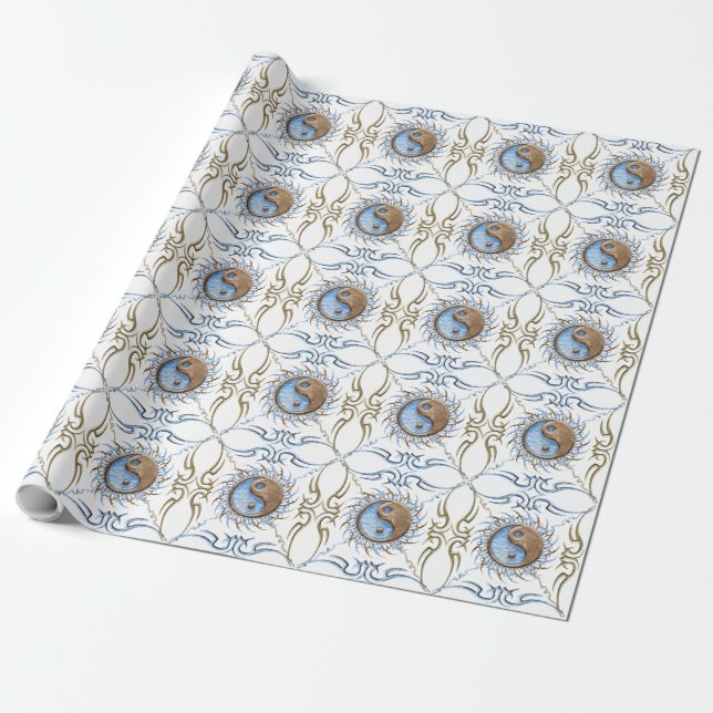 Stone and Water Yin Yang Wrapping Paper (Unrolled)
