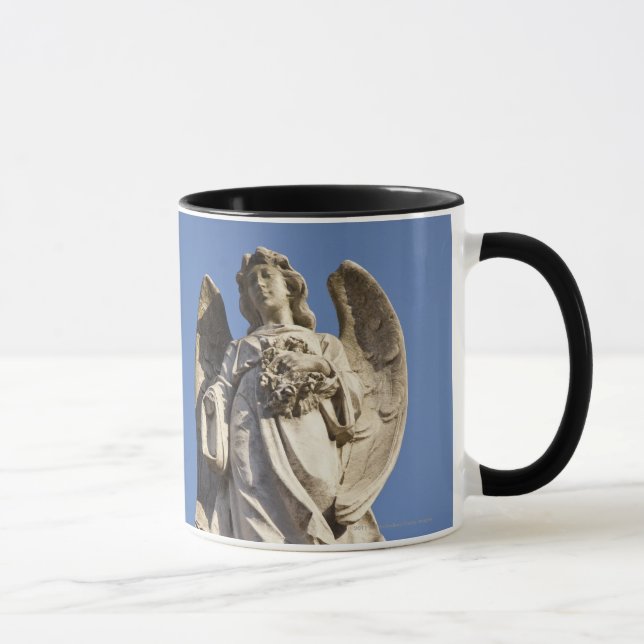 Stone Angel Looking Down Statue in Buenos Aires Mug (Right)