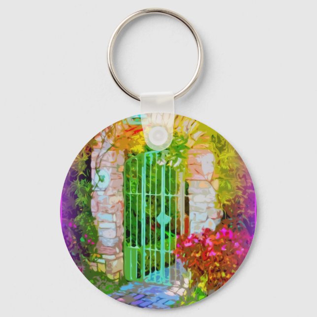 Stone Arch Colourful Gate Key Ring (Front)