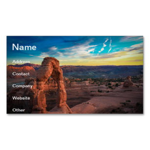 Stone arch magnetic business card