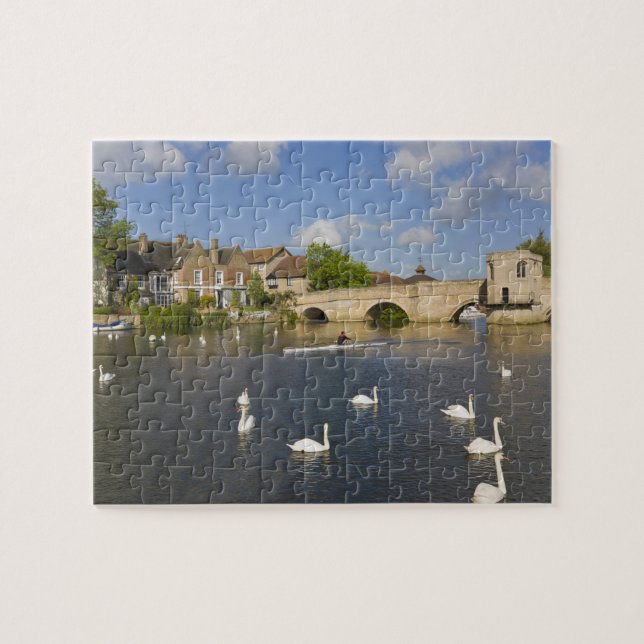 Stone arched bridge and River Ouse, St Ives, Jigsaw Puzzle (Horizontal)