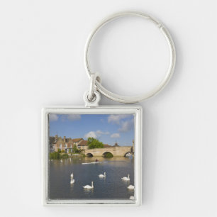 Stone arched bridge and River Ouse, St Ives, Key Ring
