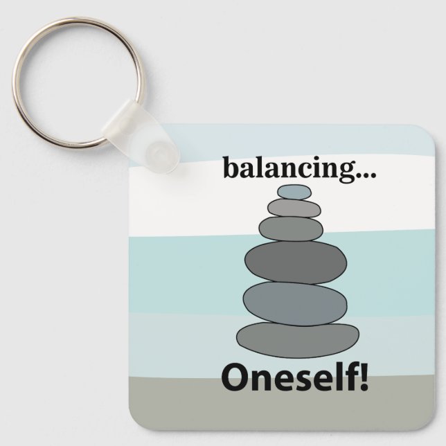 Stone Balancing  Key Ring (Front)