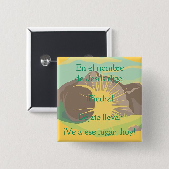 Stone! Be Thou Rolled Away! Esp 15 Cm Square Badge (Front & Back)