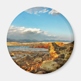 Stone beach on the island of Pag in Croatia Magnet